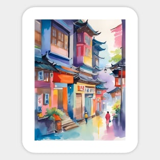 Colorful Rainbow Street of South Korea Sticker